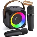 Mini Karaoke Machine,Portable Bluetooth Speaker with 2 Wireless Microphones