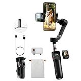 hohem iSteady V3 Ultra Gimbal Stabilizer for iPhone, Phone Gimbal with AI Auto Tracking, Detachable Touchscreen Remote, Built-in Extension Rod, Tripod, Fill Light, for Vlog, Travel, Pet, Fitness