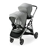 Graco Ready2Grow LX 2.0 Double Stroller, Twin Baby Stroller Features Bench Seat and Standing Platform Options, Compact Fold Perfect for Baby Travel, Clark