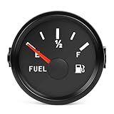 0-90 Ohm Fuel Gauge, Marine Boat Gas Fuel Tank Meter Gauge with LED Backlight, Universal Fuel Level Gauge for AUTO Car Truck Vehicle RV (Black)