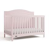 Graco Paris 4-in-1 Convertible Crib – GREENGUARD Gold Certified, Converts to Toddler Bed and Daybed, Fits Standard Full-Size Crib Mattress, Adjustable Mattress Support Base (Blush)