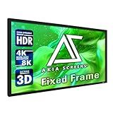 Akia Screens Fixed Frame Projector Screen 120-Inch, 16:9, Wall Mount, CINEWHITE UHD-B, 4K/8K Ready, Indoor Home Theater, AK-FF120WH2