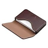 Uloryce Business Card Holder PU Leather with Magnetic Closure, Slim Pocket Name Card Case for Men & Women, Professional Card Wallet for Office & Travel (Brown)