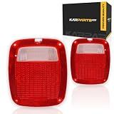 For Jeep Wrangler 1987-2006 (TJ) Tail Light Lens Driver and Passenger Side, Pair | With Gaskets and Screws | CH2808106