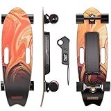 DNASKATE M10 Electric Skateboard with Remote, 22Mph Top Speed,15Miles Range,800W Hub-Motor, Skateboard for Adults &Teens (Lava Orange)