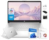 HP 14” Flagship Laptop 2025 AI-Powered Computer, Office Lifetime, Student Business, 4-Core Intel CPU, 16GB RAM 628GB Storage (128GB UFS+ 500GB Ext), Long Battery HubxcelAccessory Win 11 Pro Silver