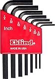 EKLIND 10107 Hex-L Key allen wrench - 7pc set SAE Inch Sizes 5/64-1/4 Short series
