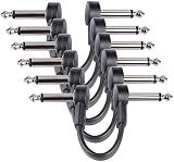 GOGHOST 6-Pack 6 Inch Flat Guitar Patch Cables Short Pedal Cable