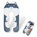 IFOYO Dog U Shaped Kids Body Pillow, 43" Minky Kids Full Body Pillow for Sleeping, Reading, ADHD & Sensory Relief, Kid Animal Cuddle Pillows Washable Cover, Snuggle Fun Hug Gift for Boys & Girls