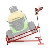 880 Lbs Riding Mower Lift,Foldable Steel Jack,Telescopic & Dual-Handle,Red
