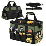UUP Heavy Duty Tool Bag 15-Inch, 16-Pocket Portable Empty Tool Box Organizer Storage, Toolbox Organization, Soft Handle Large Zipper Carrying Toolbag, Dad Men Mechanic Birthday Stocking Stuffer Gifts