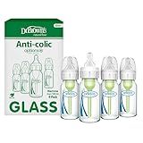 Dr. Brown's Anti-Colic Options+ Narrow Glass Baby Bottle with Level 1 Slow Flow Nipple, BPA-Free, 4 oz/120mL, 4-Pack