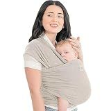 KeaBabies Baby Wrap Carrier, All in 1 Original Baby Carrier (Stone Gray)