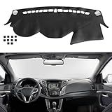SecosAutoparts Black line Leather Dashboard Dash Cover Pretector Mat Compatible with Hyundai Sonata 2011 2012 2013 2014