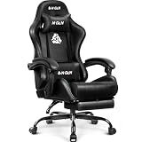 N-GEN GAMING Gaming Chair with Footrest, Lumbar, High-Back, All Black