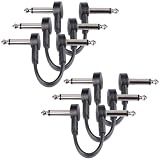 GOGHOST 6-Pack 3 Inch Flat Guitar Patch Cables Short Pedal Cable