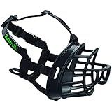 BASKERVILLE ULTRA MUZZLE - Patented Humane Design, Breathable, Dog can Pant and Drink, Adjustable, Padded, Training Muzzle for Medium-sized Dogs, Prevents Biting, Wildlife Scavenging (Size 4, Black)