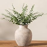 Vanselia Ceramic Flower Vase Home Decor - Small Farmhouse Table Vases Rustic Vintage Living Room Kitchen Bedroom Decorations for House Book Shelf Office Coffee Desk Dining Fireplace (6" Retro)