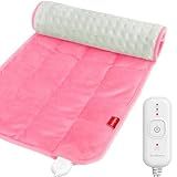 Comfytemp Weighted Heating Pad for Back & Period, FSA Eligible Electric Heat Pad, Valentines Day Birthday Gifts for Mom Women, 2.2 lb HSA Approved Neck Shoulder Heated Pad, 2H Auto-Off, 12x24, Pink