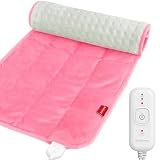 Comfytemp Weighted Heating Pad for Back & Period, FSA Eligible Electric Heat Pad, Birthday Gifts for Women Men Mom Dad & Mother Day Gift, 2.2 lb HSA Neck Shoulder Heated Pad, 2H Auto-Off, 12x24, Pink
