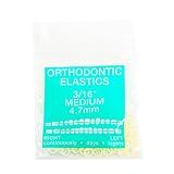 JMU Orthodontic Elastics 3/16 Medium, 100 Pack Dental Rubber Bands Latex