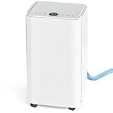 NEWBULIG 30Pints Dehumidifier with Drain Hose, 2,000 Sq.Ft Dehumidifier for Basement, 0.53 Gallon Tank, Low 38dB, Smart Humidity Ring, Ideal Whole House Humidity Remover for Home, Bedroom & Bathroom