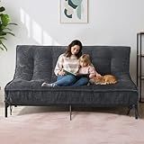 Erament Futon Mattress, Futons Sofa Bed Sleeper Couch Bed 8 Inch,Full Size Mattress with Shredded Foam & 2 Straps for Storage, Floor Folding Mattress for Living Room, Corduroy (Frame Not Included)