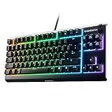 SteelSeries Apex 3 TKL RGB Gaming Keyboard – Tenkeyless Compact Form Factor - 8-Zone RGB Illumination – IP32 Water & Dust Resistant – Whisper Quiet Gaming Switch – Gaming Grade Anti-Ghosting,Black