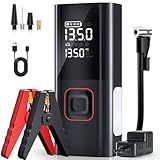 Jump Starter with Air Compressor, 5000A Battery Jumper Starter Portable (9L Gas/8L Diesel) with 160PSI Auto-Shutoff Tire Inflator, 12V Jump Box Car Battery Jump Starter with Jumper Cables, LED Light
