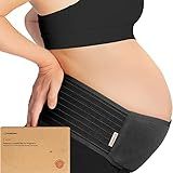 KeaBabies Maternity Belly Bands for Pregnant Women - Soft & Breathable Pregnancy Belly Support Band, Adjustable Maternity Belt for Back, Pelvic Support, Comfortable, Easy to Use (Midnight Black, XL)