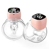 Hands Free Breast Pump, Wearable Breastfeeding Pump 3 Modes & 9 Levels, Double Electric Portable Pump Low Noise with Long Battery Life 2 Pack Pink