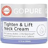 goPure Tighten & Lift Neck & Chest Moisturizer Cream for Visibly Firming, Tightening and Lifting the Look of Wrinkles & Crepey Skin, 1.7oz