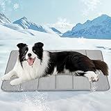 ZAKAPAWS Chicute Dog Cooling Mat for Large Dogs - 35x23 Orthopedic Memory Foam Pet Pad for Summer, QMAX>0.5, Washable Premium Comfort Crate Pad for Your Furry Companion, Grey
