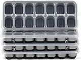 Ice Cube Tray 4 Pack, Easy-Release & Flexible 56 pcs Silicone Ice Cube Trays with Spill-Resistant Removable Lid, Stackable Ice Trays with Covers for Freezer, Cocktail