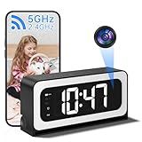 JUFLSKY Clock Camera,5G&2.4G WiFi Security Camera Indoor,2K Cameras for Home Security,3 in 1 Nanny Cam with Alarm Two-Way Talk,Color Night Vision Human Motion Detection,Local SD Recording/Repla