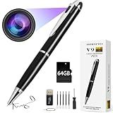 HIGSEEU 64GB Nanny Camera Pen, Portable Body Camera with 1080P, Loop Recording, Rechargeable Mini Cameras for Home, Office