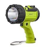 YIERBLUE Rechargeable Spotlight with 200,000 High Lumen LED, IP67 Waterproof Handheld Flashlight Searchlight with Detachable Red Light Filter