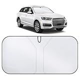 SINGARO 300T Universal Car Windshield Sun Shade, Foldable Reflective for Windshield & Window Shades with Overlapping Design, Car Interior Accessories (55" L x 26.7" W)