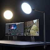 Weilisi 10.2" Desk Ring Light with Stand, 360° Rotate Desk Lamps for Home Office with C-Clamp, Flexible Height Desk Light, Adjust Arm Ring Light for Desk, Podcast, Gaming, Recording, Zoom Lighting