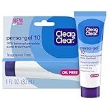 Clean & Clear Persa-Gel 10 Oil-Free Acne Spot Treatment with Maximum Strength 10% Benzoyl Peroxide, Topical Pimple Cream & Gel Medication for Face, Fragrance-Free, 1 fl. oz, 1 Pack