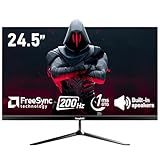 Gawfolk 24.5 Inch PC 200Hz Gaming Monitor, FHD 1080p screen, Built-in speakers,1ms without Bezel, freesync, 99% sRGB, 178 ° Angle View, HDMI、DisplayPort, Compatible with wall mounting 75*75MM - Black