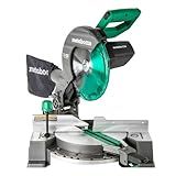 Metabo HPT 10-Inch Single Bevel Compound Miter Saw, 15-Amp Power Saw with Xact Cut Shadow Line, Precision Miter Angles, Single Bevel 0-45°, 40T TCT Miter Saw Blade, Lightweight Design, C10FCG2