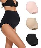 KUNINDOME Maternity Underwear, 3 Pack, Black + Nude + Pink, XX-Large