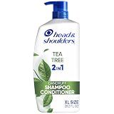 Head & Shoulders Tea Tree Oil 2-in-1 Anti-Dandruff Shampoo and Conditioner, 72-Hour Protection, 1% Pyrithione Zinc, 28.2 fl oz