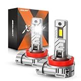 SEALIGHT H11 Fog Light Bulbs, 50,000LM 8X Brightness H8/H9/H16 Light Bulbs, 6500K Cool White Bulbs with 15000RPM Fan, Plug and Play, IP68 Waterproof, Pack of 2