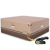 QH.HOME Hot Tub Cover Replacement 85"x85", Waterproof & Weatherproof 600D Polyester Spa Cover for Hot Tub, UV Resistant, Windproof with Ratchet Strap System, Fits 84 x 84, 82 x 82 or 81 x 81 Square