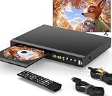 Blu Ray DVD Player Dolby Digital TrueHD/DTS and 1080P Full HD, Play All DVDs and Region A 1 Blu-Rays, Support Max 128G USB Flash Drive + HDMI/AV/Coaxial Output + Built-in PAL/NTSC with HDMI/AV Cable