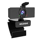 NexiGo N60 1080P Webcam with Microphone, Software Control & Privacy Cover, USB HD Computer Web Camera, Plug and Play, for Zoom/Skype/Teams, Conferencing and Video Calling