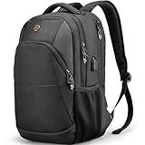 Swissdigital Design Travel Laptop Backpack, College Laptops Backpack with USB Charging Port for Men and Women Fits 16 Inch Notebook, Black | ANDWIL