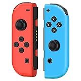 Replacement for Switch Controllers,Left and Right Wireless Controller Compatible with Nintendo Switch/OLED/Lite,with 6-Axis Gyro,Wake-up, Vibration,Red